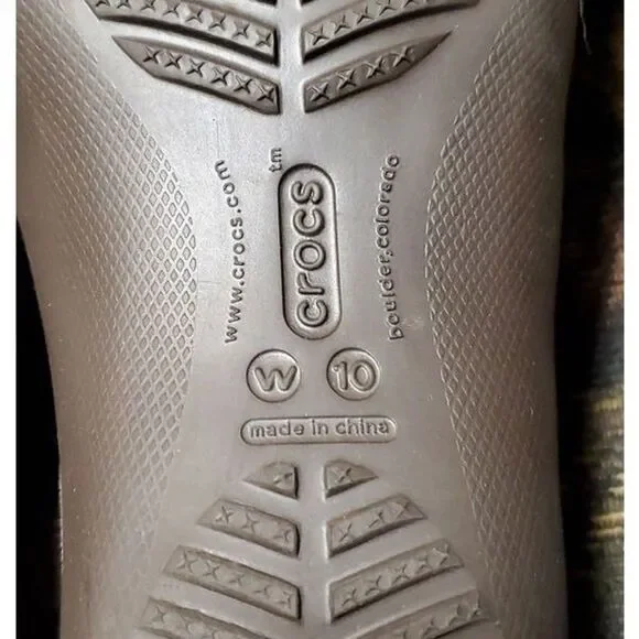 CROCS Wrapped Brown Tan Suede Mary Jane Shoes- Size 10 - Picture 3 of 6